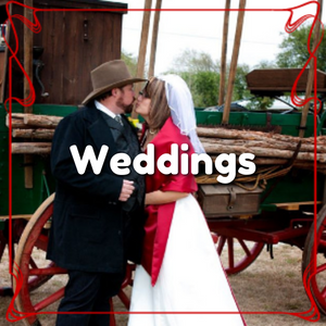 Bride and groom kissing with the word weddings overlaid on the image.